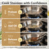 MICHELANGELO 5-Piece Stainless Steel Pots and Pans Set with Glass Lids