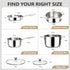MICHELANGELO Stainless Steel Pots and Pans Set, 6-Piece Cookware Set
