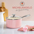 MICHELANGELO Sauce Pan Sets, Ceramic Saucepans with Lid,3Qt