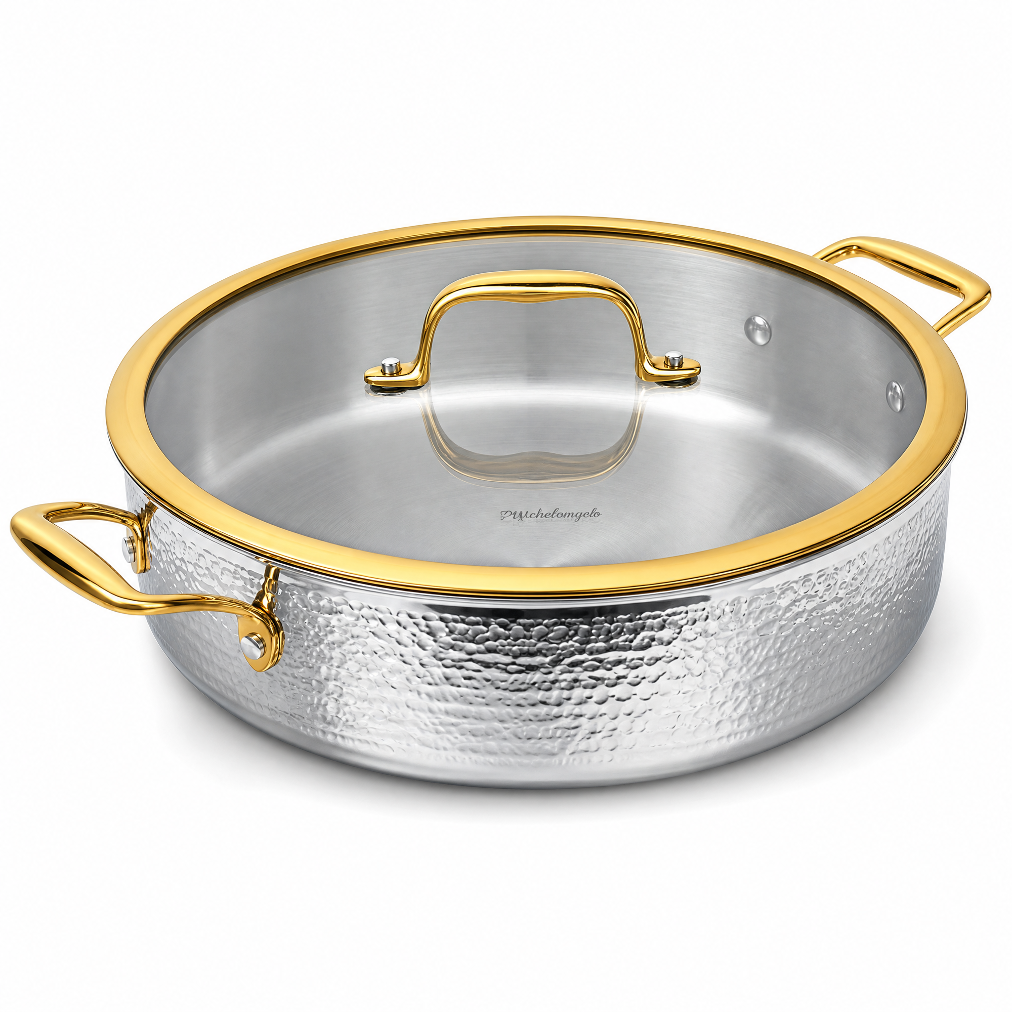 MICHELANGELO 12 Inch Triply Stainless Steel Saute Pan with Lid