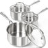 MICHELANGELO Stainless Steel Sauce Pans Set, Nonstick Sauce Pans 1QT & 2QT & 3QT