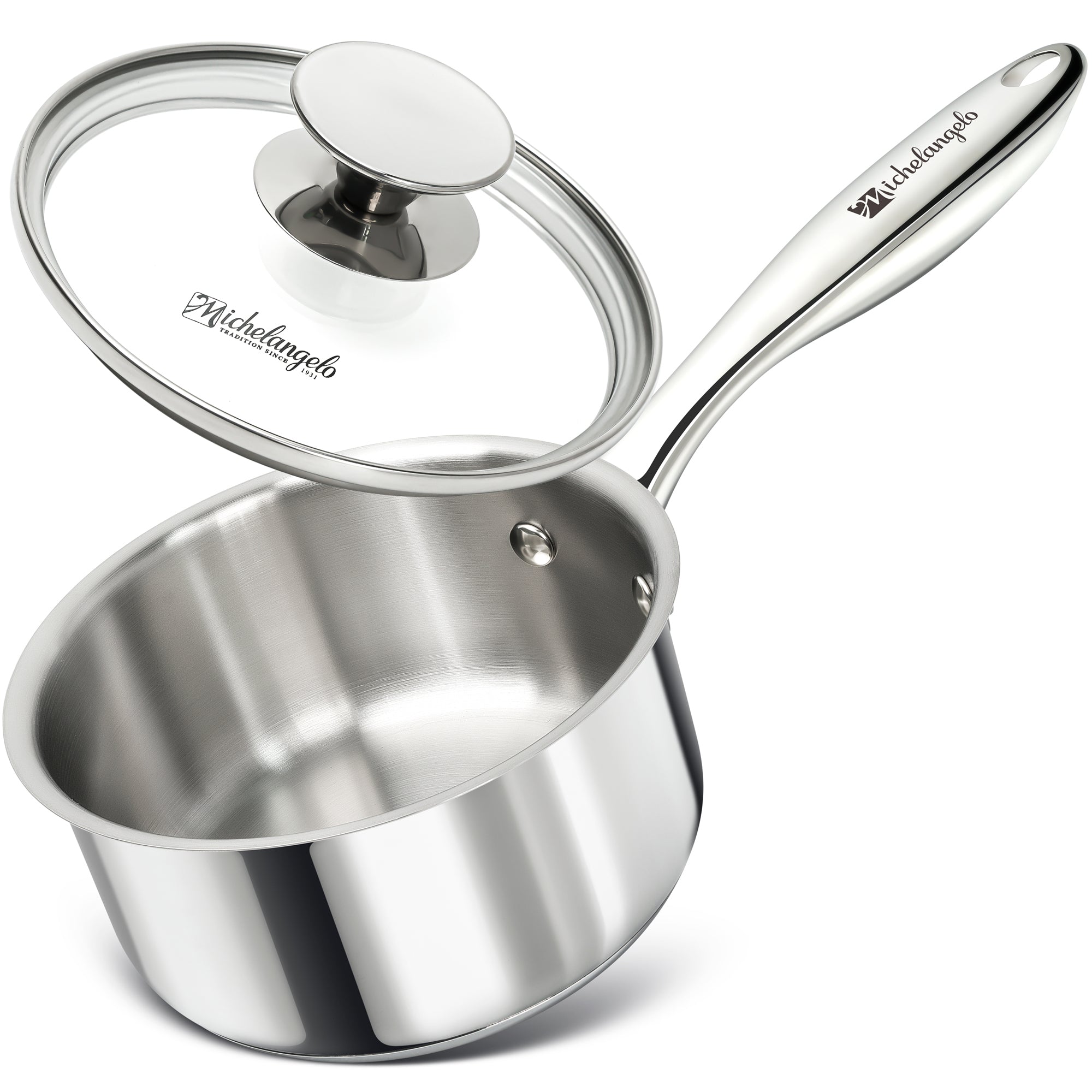Michelangelo 1 Quart Stainless Steel Saucepan with Lid, Induction Ready