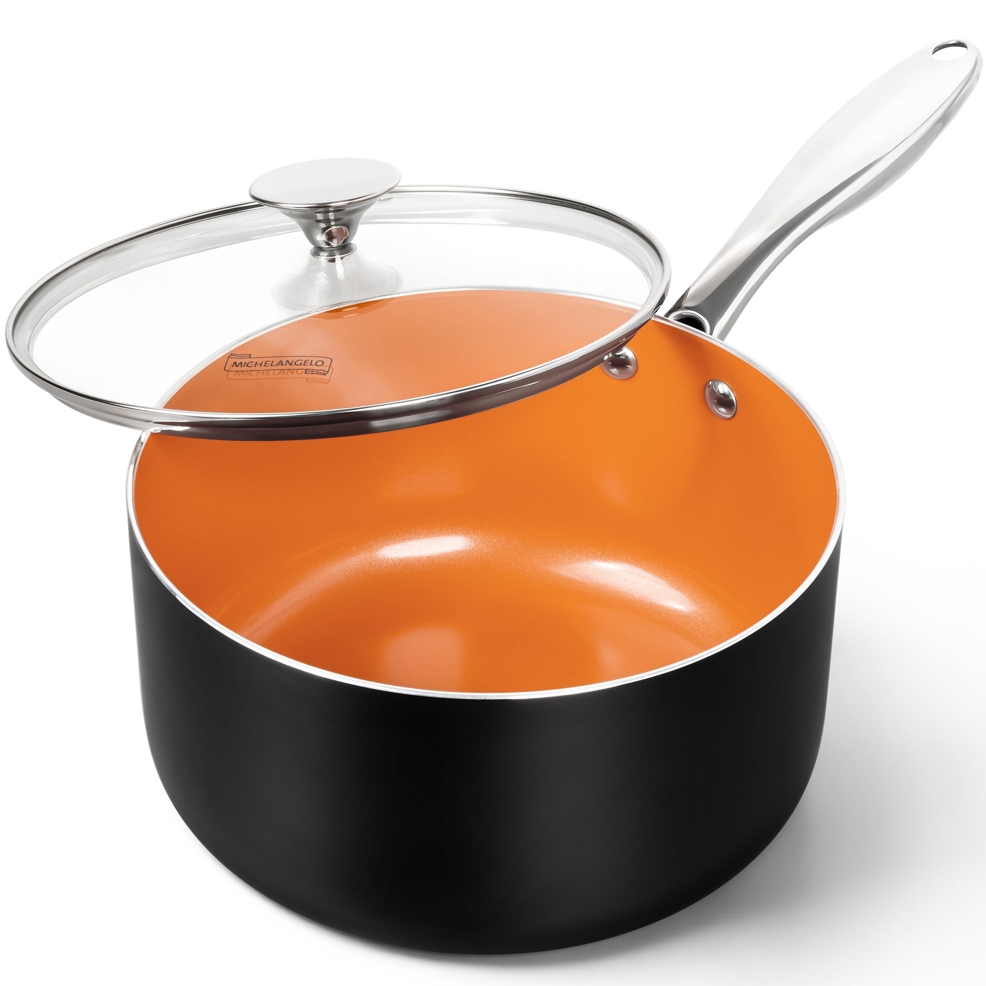 MICHELANGELO 4 Quart Copper Saucepan with Lid