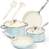MICHELANGELO Pots and Pans Set Non Stick - Ceramic Cookware Set Non Toxic, Blue