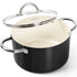 MICHELANGELO Stock Pot with Lid, Nonstick 6 Quart Soup Pot with Ceramic Coating, Black