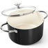 MICHELANGELO Stock Pot with Lid, Nonstick 6 Quart Soup Pot with Ceramic Coating, Black