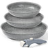 MICHELANGELO Nonstick Frying Pan Set," 9.5" and 11" Fry Pans with Removable Handle, Gray