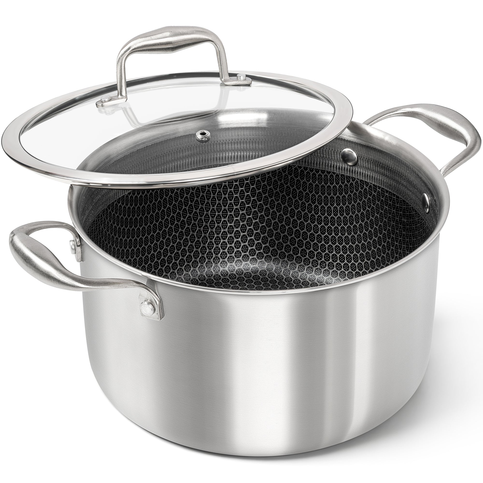 MICHELANGELO Tri-ply Stainless Steel Stock Pot, Heavy Duty Stockpot with Lid