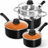 MICHELANGELO 1QT& 2QT & 3QT Ceramic Saucepan With Lid