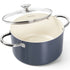MICHELANGELO Stock Pot with Lid, Nonstick 6 Quart Soup Pot with Ceramic Coating, Haze blue