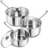 MICHELANGELO Stainless Steel Sauce Pan Set with Lids 1, 2, 3 Qt  Small Stainless Steel Pots