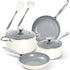 MICHELANGELO Cookware Set 8 Piece Nonstick Ceramic Pots and Pans Set Cream