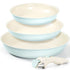 MICHELANGELO Ceramic Frying Pan Set, 8" 9.5" and 11" Fry Pans with Removable Handle, Blue