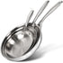 MICHELANGELO Tri-Ply Stainless Steel Frying Pan Set, 8" 9.5" 11" Skillets