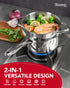 MICHELANGELO Stainless Steel Sauce Pan with Lid, 1.5 Quart  sauce pan with Steamer Insert