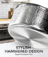 Michelangelo Hammered Triply Stainless Steel Pots and Pans Set,  10 Piece Cookware Set with Golden Handle