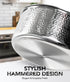 Michelangelo Triply Luxury Hammered Stainless Steel with Lid & Golden Handle Stockpot - 6QT