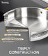 Michelangelo Hammered Triply Stainless Steel Pots and Pans Set,  10 Piece Cookware Set with Golden Handle