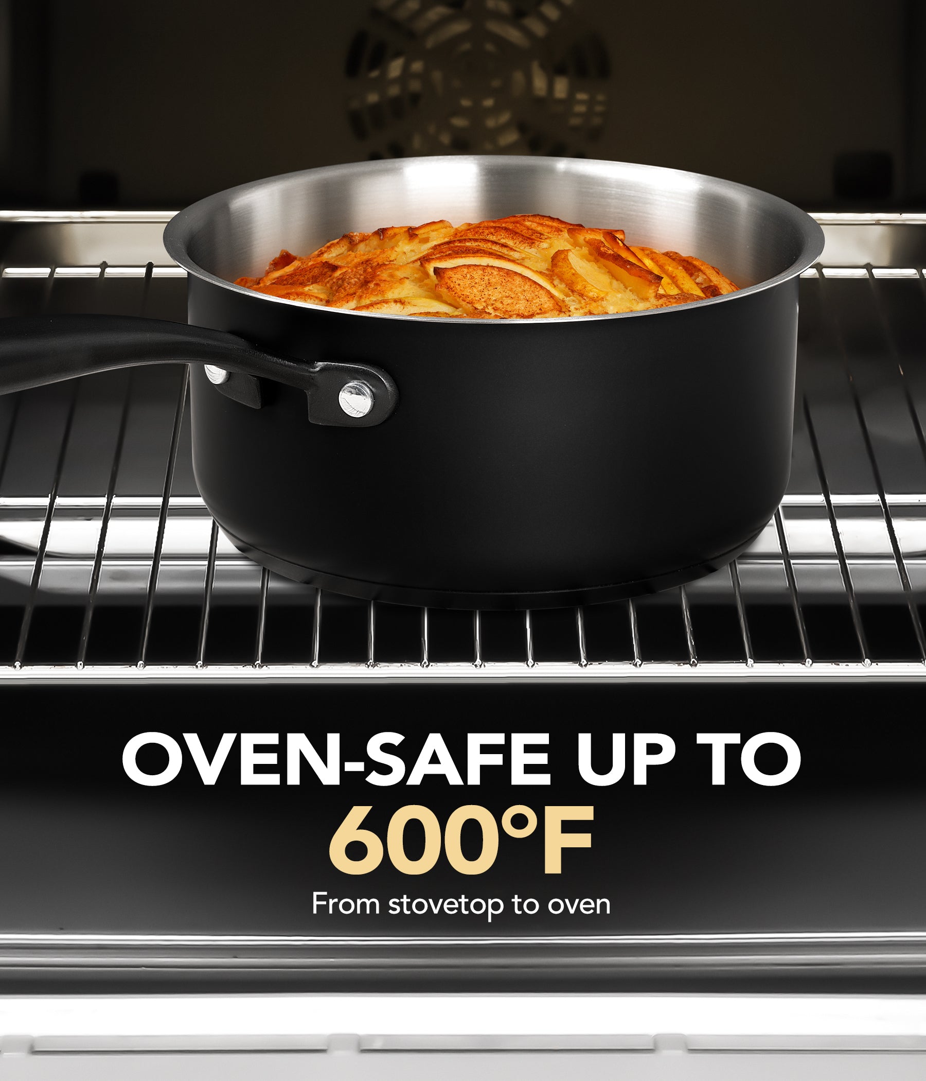 MICHELANGELO Stainless Steel Saucepan Set,Tiply-Base Sauce Pan with Lids-1QT & 2QT & 3QT