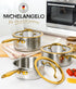 Michelangelo Luxury Hammered Triply Stainless Steel Saucepan Set,1.5QT & 2QT & 3QT