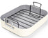 MICHELANGELO Nonstick Ceramic Roasting Pan with Rack，15 Inch x 13 Inch - Beige