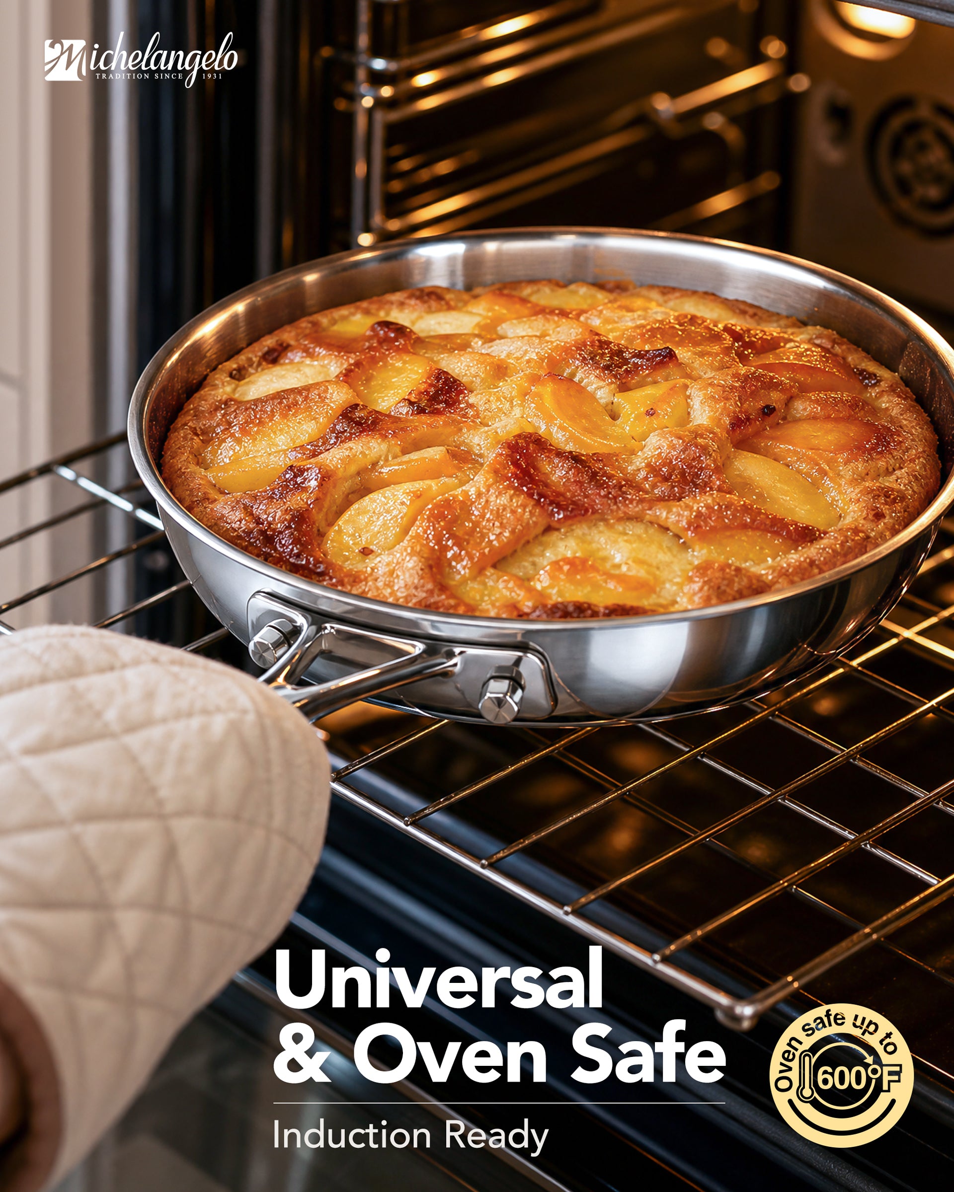 MICHELANGELO Fully Clad Tri-Ply Stainless Steel 8 Inch Frying Pan