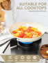 MICHELANGELO Non Stick Frying Pan with Lid, 14inch Non Toxic Ceramic Skillet, White