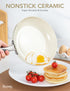 MICHELANGELO Non Stick Frying Pan with Lid, 14inch Non Toxic Ceramic Skillet, White