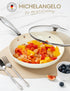 MICHELANGELO Non Stick Frying Pan with Lid, 14inch Non Toxic Ceramic Skillet, White
