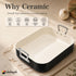 MICHELANGELO Ceramic Roasting Pan with Rack, 15 x 13 Inch, Black