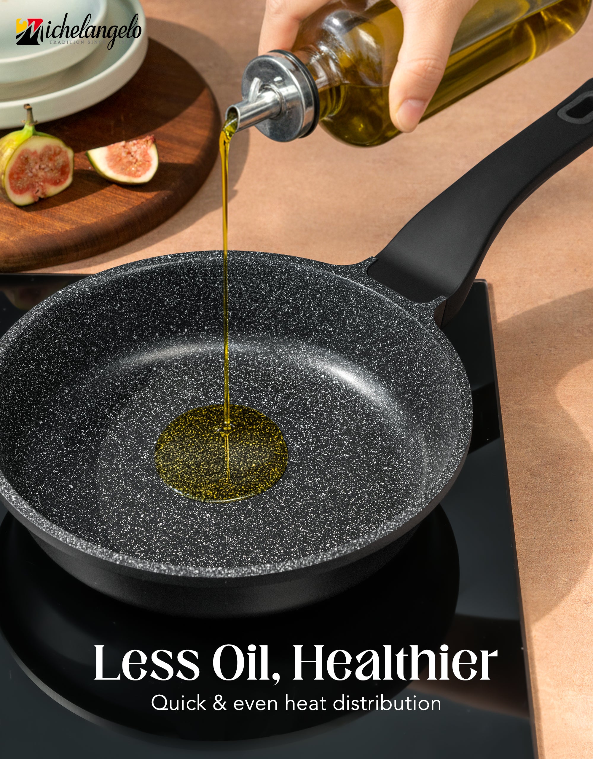 MICHELANGELO Nonstick Frying Pan - Non Stick Small Frying Pan with Silicone Handle
