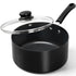 MICHELANGELO Nonstick Saucepan with Lid Ceramic Small Sauce Pan, Black