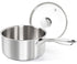 MICHELANGELO 1Qt & 2Qt Tri-ply Stainless Steel Saucepan Set, Small Cooking Pots with Tempered Glass Lids