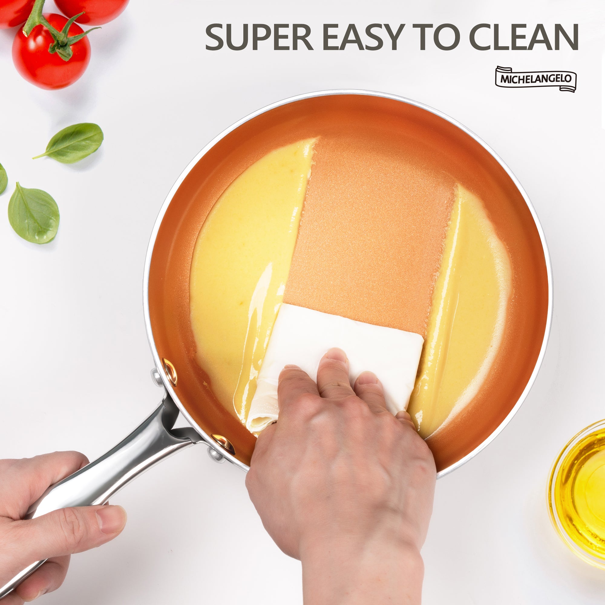 MICHELANGELO 2 Quart Saucepan with Steamer & Glass Lid