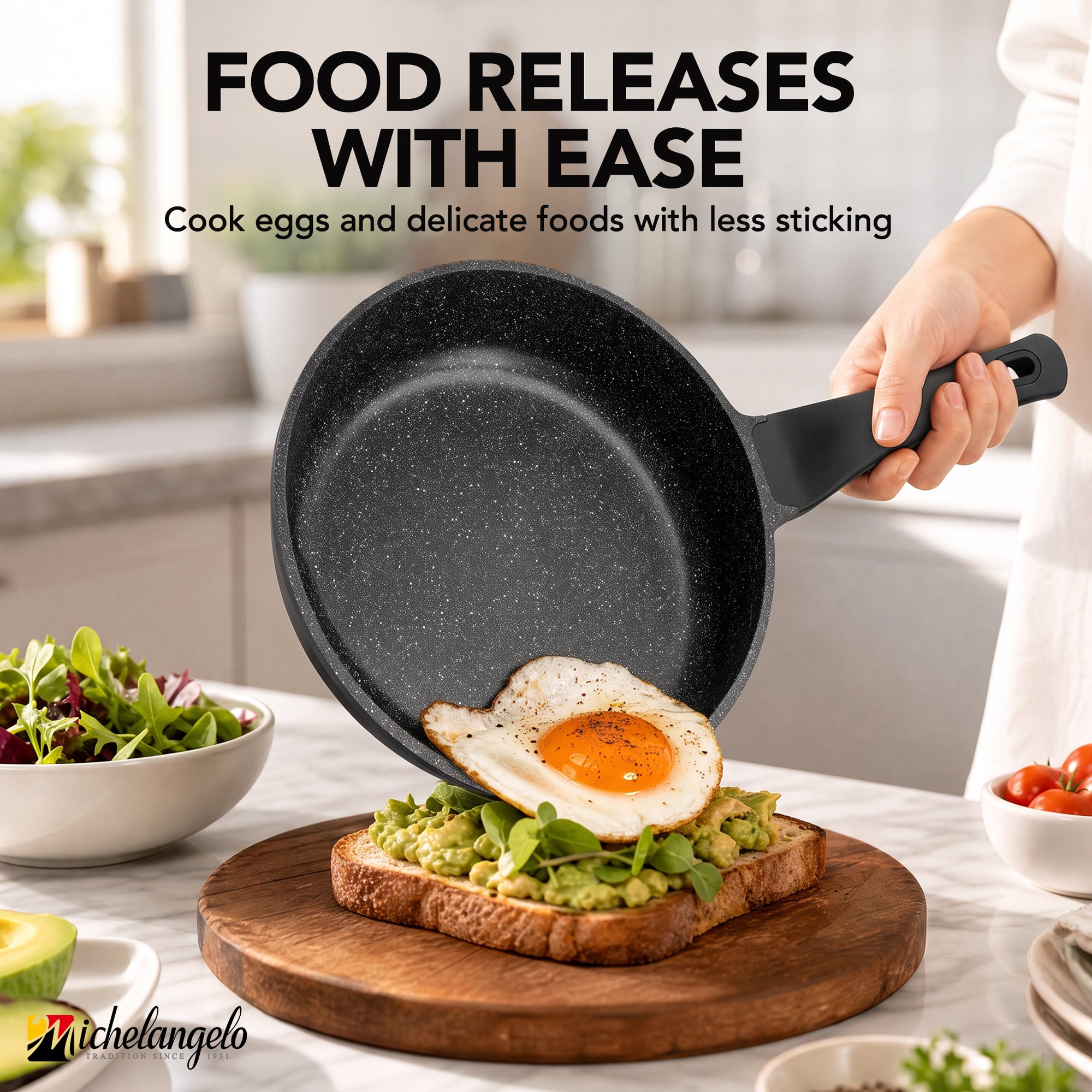 MICHELANGELO Nonstick Frying Pan - Non Stick Small Frying Pan with Silicone Handle