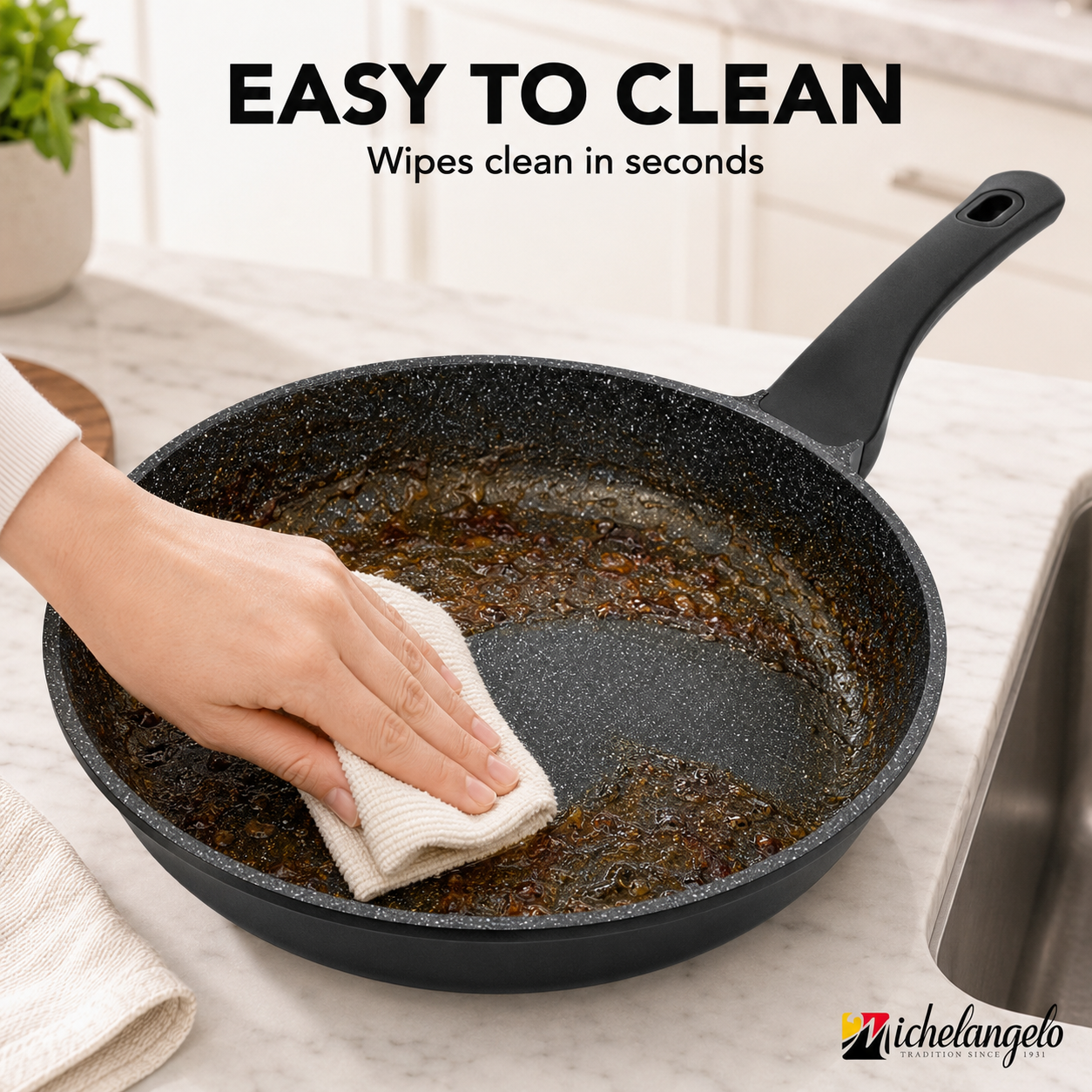MICHELANGELO Nonstick Frying Pan - Non Stick Small Frying Pan with Silicone Handle