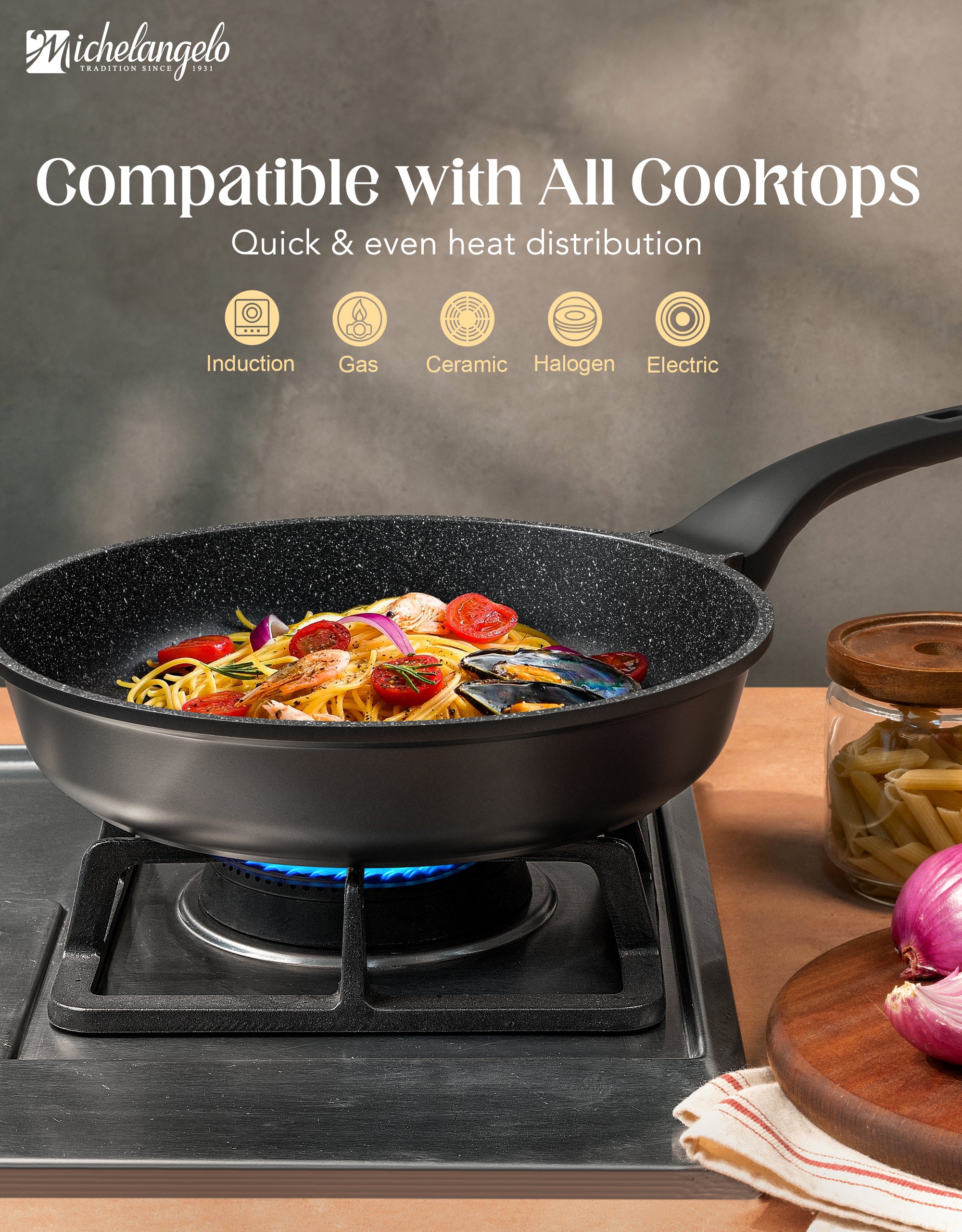 MICHELANGELO Nonstick Frying Pan - Non Stick Small Frying Pan with Silicone Handle