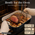 MICHELANGELO Ceramic Roasting Pan with Rack, 15 x 13 Inch, Black