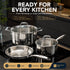 MICHELANGELO 5-Ply Stainless Steel Cookware Set, 23-Piece Pots and Pans Set
