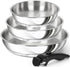 MICHELANGELO Stainless Steel Frying Pan Set with Removable Handle- 8" & 9.5" & 11"