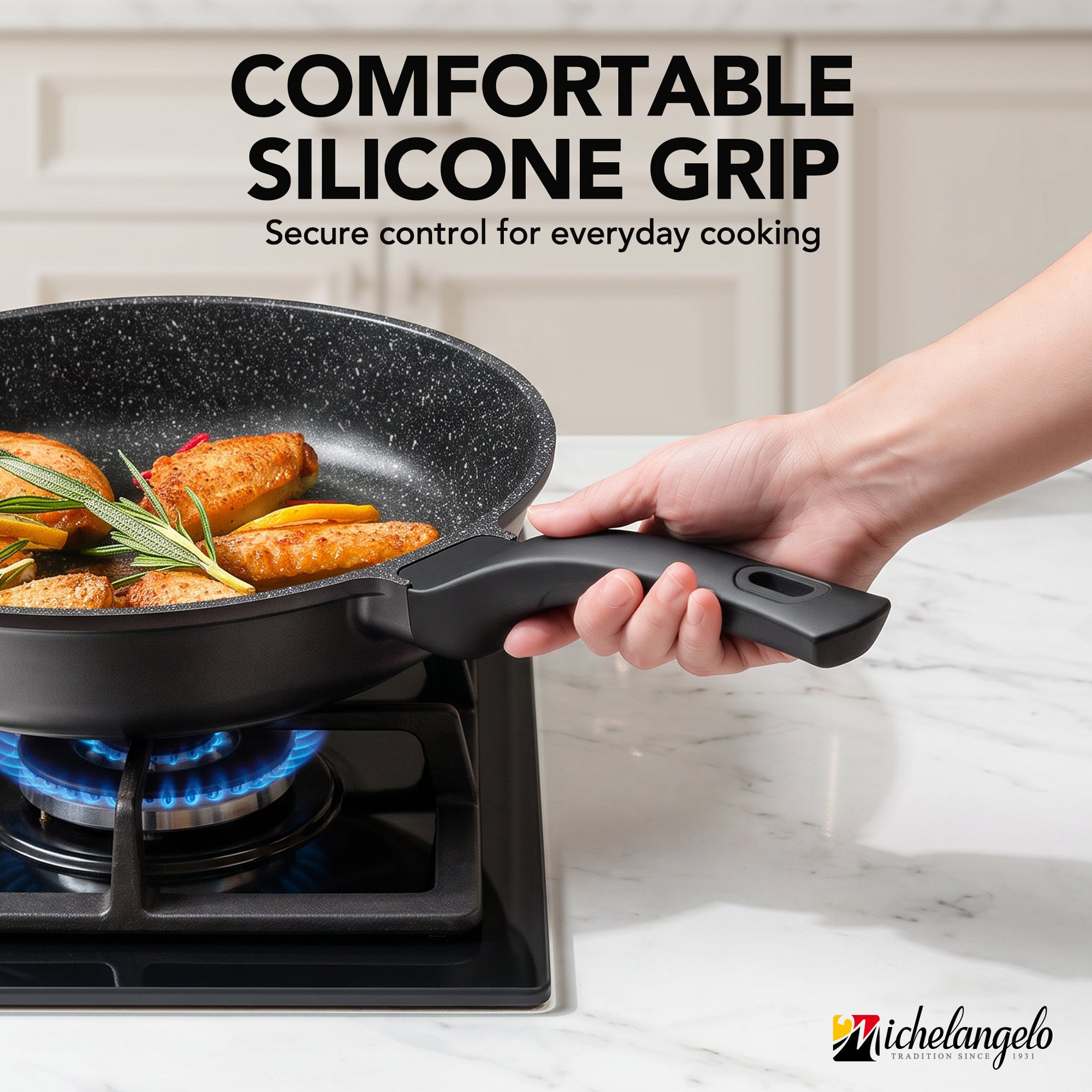 MICHELANGELO Nonstick Frying Pan - Non Stick Small Frying Pan with Silicone Handle