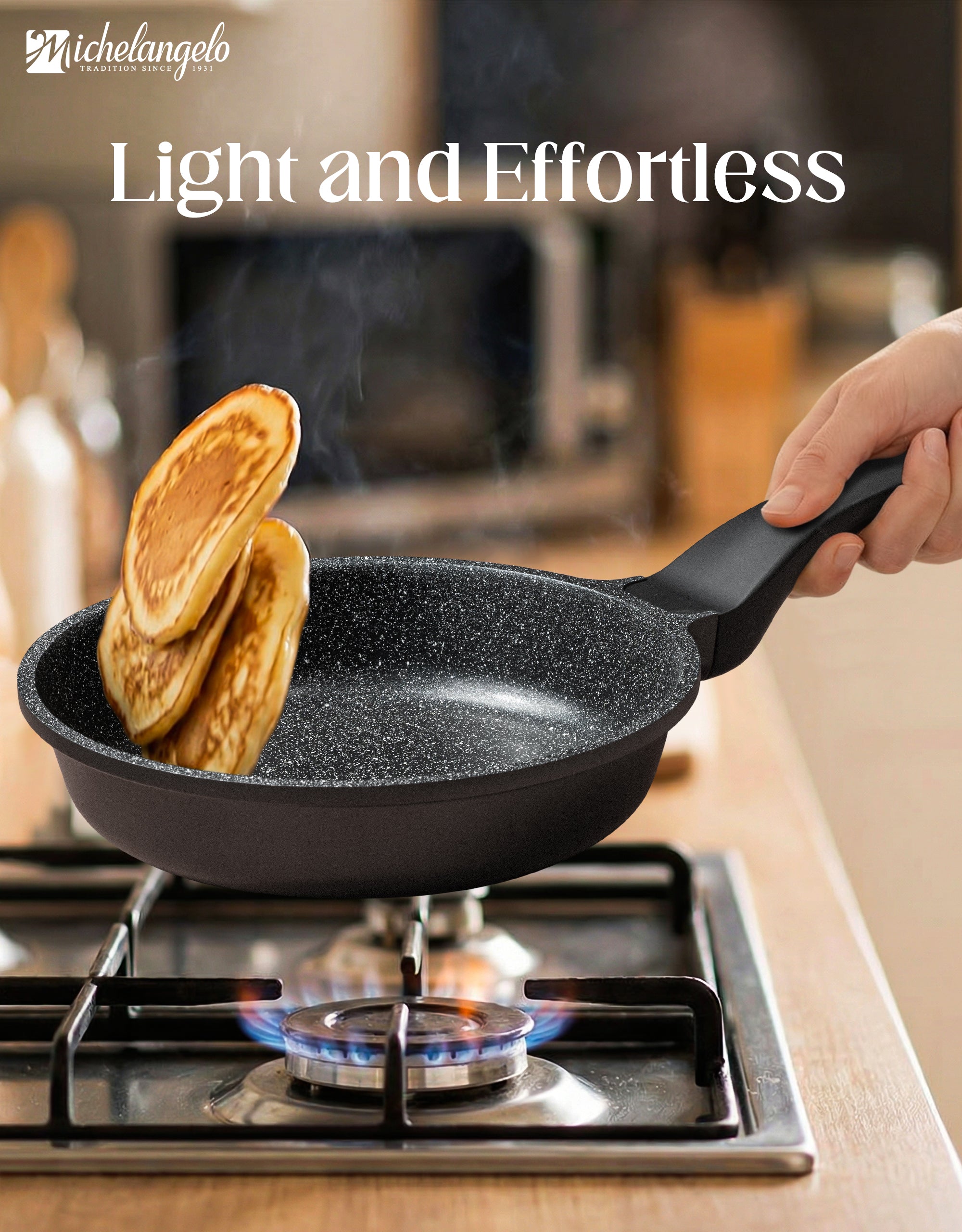 MICHELANGELO Nonstick Frying Pan - Non Stick Small Frying Pan with Silicone Handle