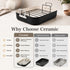 MICHELANGELO Ceramic Roasting Pan with Rack, 15 x 13 Inch, Black