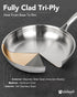 MICHELANGELO Fully Clad Tri-Ply Stainless Steel 12 Inch Frying Pan with Lid