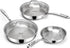 MICHELANGELO Stainless Steel Frying Pan Set with Lid, 8" 10" Cooking Pan set with Triply Base