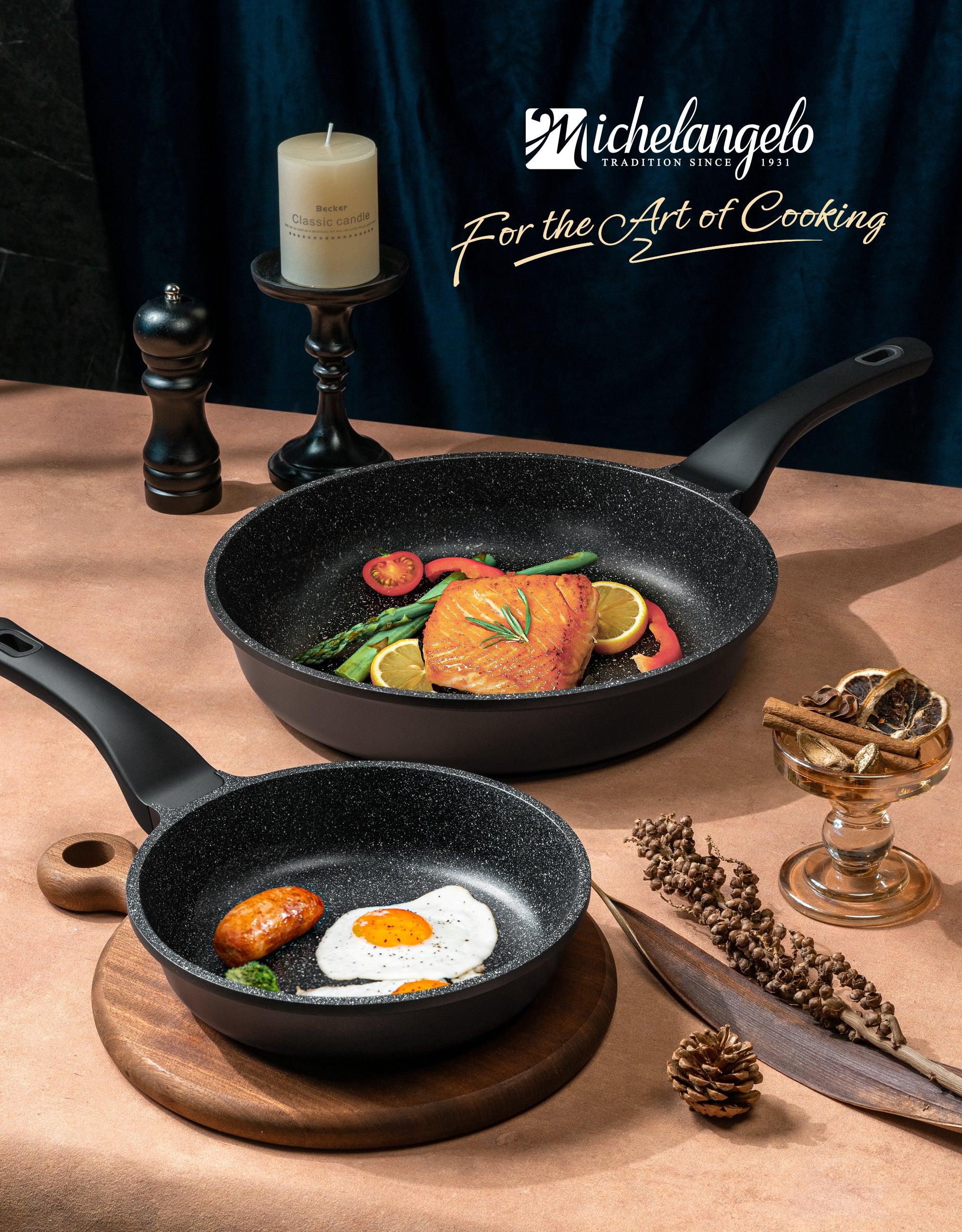 MICHELANGELO Nonstick Frying Pan - Non Stick Small Frying Pan with Silicone Handle