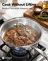 MICHELANGELO Fully Clad Tri-Ply Stainless Steel 12 Inch Frying Pan with Lid