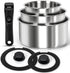 MICHELANGELO 6pcs Stainless Steel Pot Set with Removable Handle