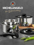 MICHELANGELO 6pcs Stainless Steel Pot Set with Removable Handle