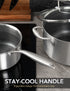 MICHELANGELO 6 Pcs Tri-ply Stainless Steel Pot Set, 2QT & 3QT & 8QT Pot with Lids